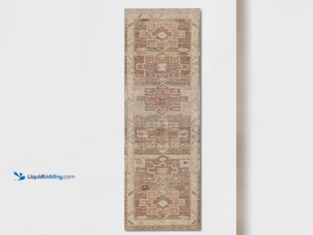 Lot 49-5452663 - Open-box - Size 2'4"x7' - 2'4"x7' Caravan Geometric Woven Runner Tan - Threshold Item is used.