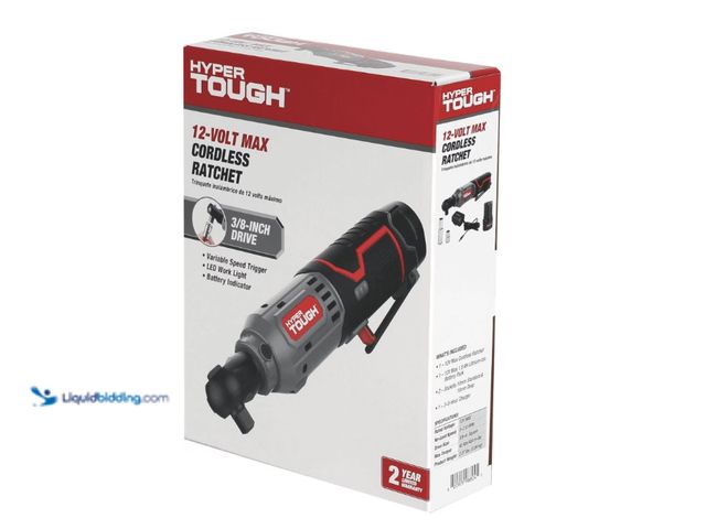 Lot 49-1622902 - Hyper Tough 12V Max* Lithium-Ion Cordless 3/8-inch Ratchet with 1.5Ah Battery and Charger, Model # 9...