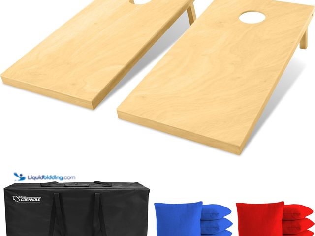 Lot 49-5546199 - GoSports Solid Wood Premium Cornhole Sets - Choose 4 x 2 ft or 3 x 2 ft - Game Boards Include Set of...