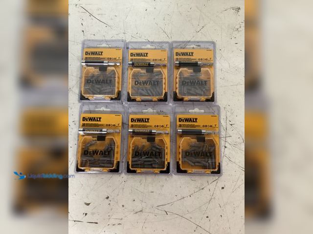 Lot 49-1630760 - Lot of (6) DEWALT 18 pc. Compact Magnetic Drive Guide Set, Yellow Model #DWAF2058CS,  New, Factory S...