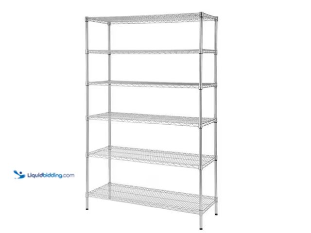 Lot 49-1566870 - HDX 6-Tier Commercial Grade Heavy Duty Steel Wire Shelving Unit in Chrome (48 in. W x 72 in. H x 18 ...