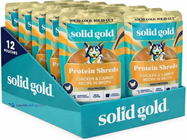 Lot 49-3566742 - Solid Gold Protein Shreds Dog Food Topper for Dry Food- High Protein Meal Toppers for Dogs w/Chicken...