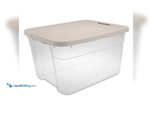 Lot 49-5544007 - QTY: 6 - Brightroom 66qt Clear Latching Storage Box Spaceship Gray Model: 1518 Unused