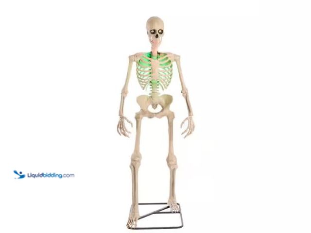 Lot 49-1542454 - Home Accents Holiday 6.5 ft. Grave & Bones Animated LED App Controlled Ultra Skelly with LifeEyes LC...