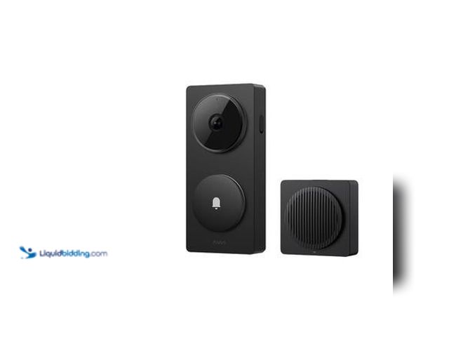 Lot 49-5546823 - Aqara Smart Doorbell Camera G410 Select-Black, 2K, Home Kit Secure Video, 2-Way Audio, Built-in-Matt...