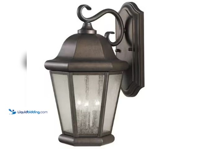 Lot 49-3631334 - Generation Lighting Martinsville Large 3-Light Corinthian Bronze Outdoor Wall Lantern Model: OL5902E...