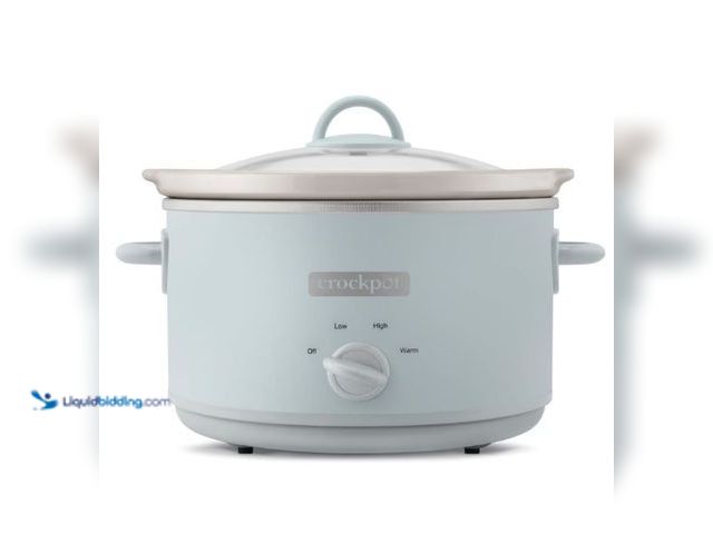 Lot 49-1558970 - Crock-Pot® Manual Design Series 4.5 Quart Slow Cooker, Macaroon Blue, Model # B0CBL78S4G, Unused, Te...