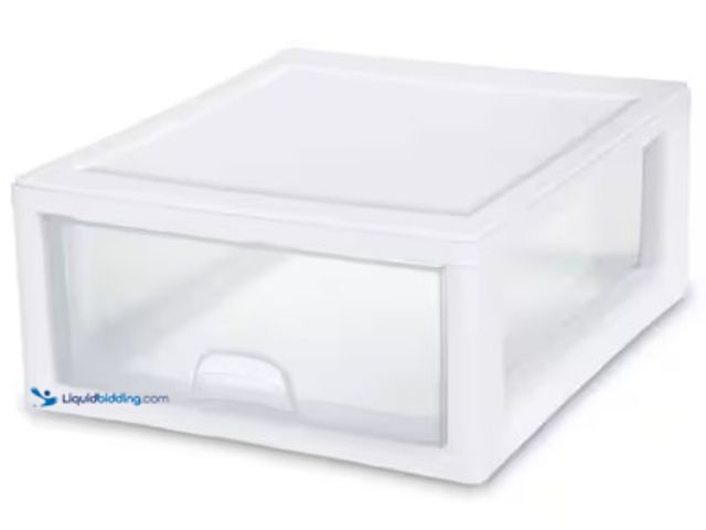 Lot 49-3618565 - Lot of (6) Sterilite 16 Qt. Single Box Modular Stacking Storage Drawer Containers, Model # 18 x 2301...