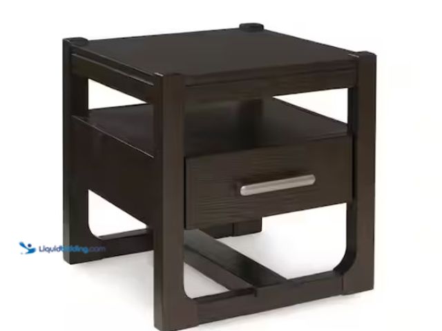 Lot 49-1546863 - Signature DESIGN BY ASHLEY Breckington 24 in. Brown Square Wood End Table with Storage and Drawers a...