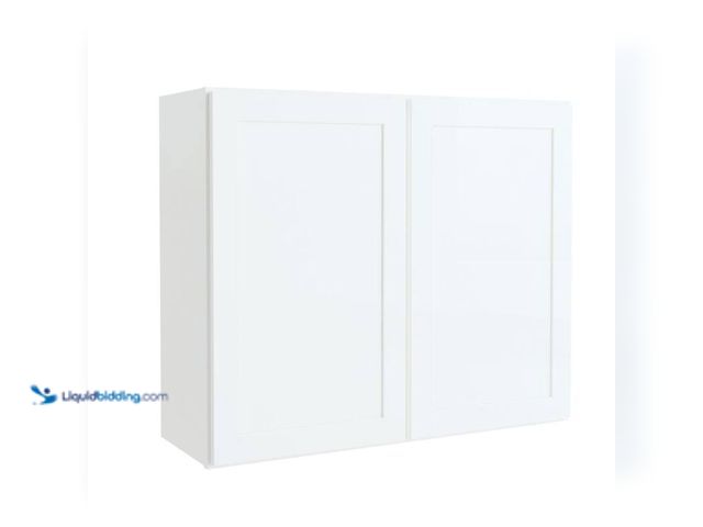 Lot 49-5406616 - Hampton Bay Courtland 36 in. W x 12 in. D x 30 in. H Assembled Shaker Wall Kitchen Cabinet in Polar ...