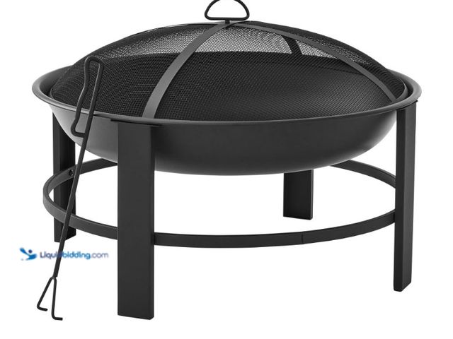 Lot 49-1625822 - Mainstays 28" Round Wood Burning Fire Pit, Steel Frame, Model # 3785846853, Slightly used, Has most ...