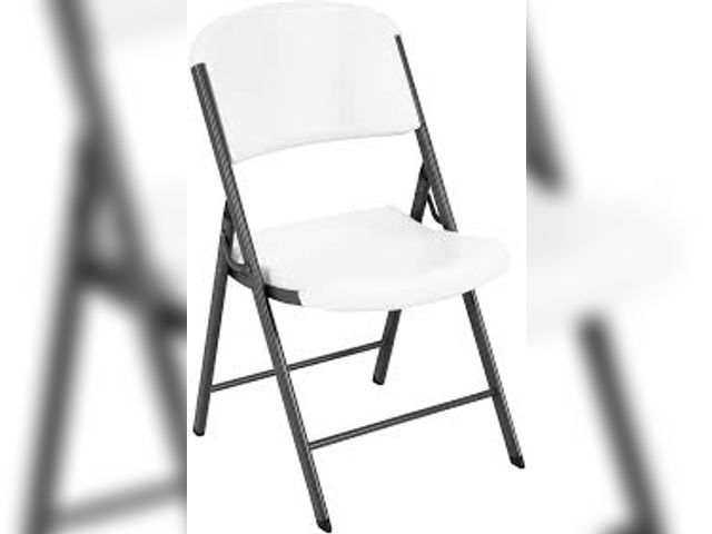 Lot 49-5483459 - Lifetime Commercial Folding Chair. Model: 81091. Used, Bent seat, has lean