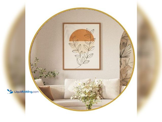 Lot 49-1558947 - Sweetcrispy 24in Round Bathroom Mirrors for Wall, Bathroom Mirrors for Over Sink, Wall Decor for Bat...