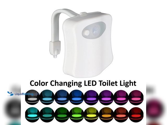 Lot 49-1803916 - Motion Sensor Activated LED Color Changing Toilet Night Light 16 Colors - NEW - This 16-color toilet...