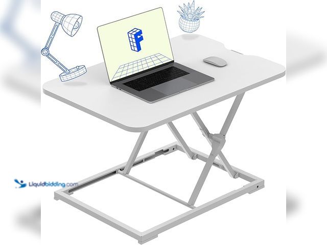 Lot 49-1556335 - FLEXISPOT - 27-inch Ultra Low Profile Standing Computer Converter, Riser, Height Adjustable Sit-to-S...