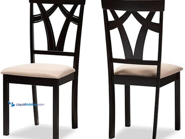 Lot 49-5407504 - Baxton Studio Sylvia Modern and Contemporary Fabric Upholstered Dining Chair Set. Model: 84250715467...