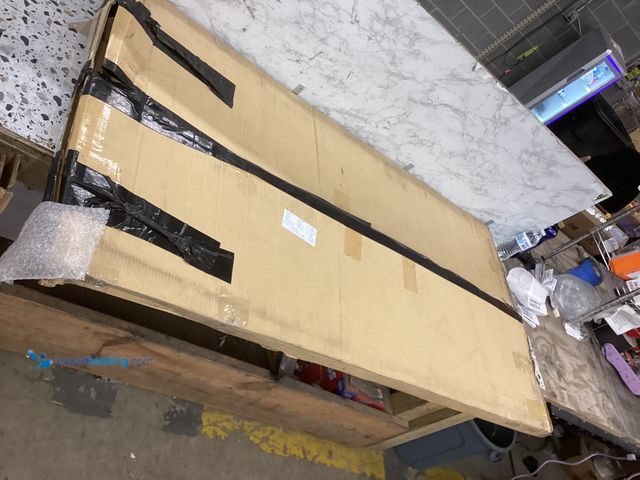 Lot 49-5460316 - Oak Rectangle Table Desk with legs Item is used with one leg, chipped corner.