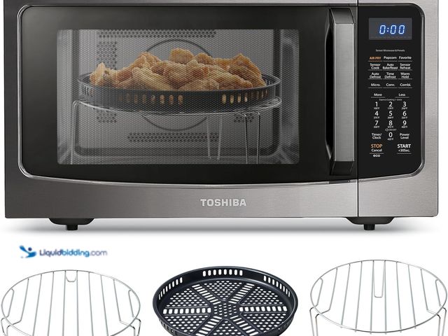Lot 49-3532457 - Toshiba Air Fryer Combo 4-in-1 Countertop Microwave Oven, Smart Sensor, Convection, Mute Function, P...