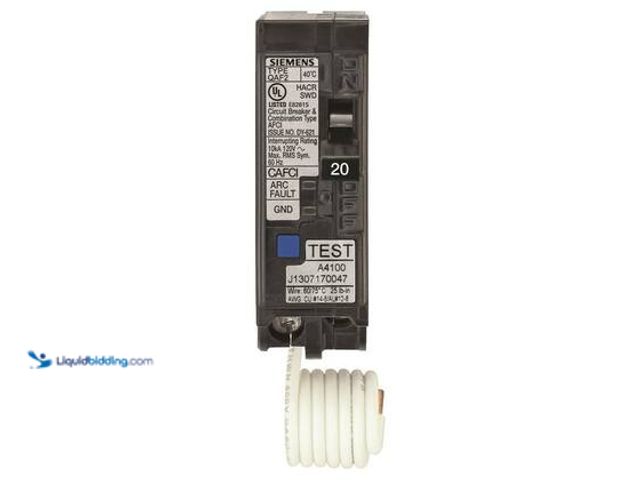 Lot 49-3565670 - Siemens 20 Amp 1 in. Single-Pole Combination AFCI Circuit Breaker. Model # US2:QA120AFCP. Unused