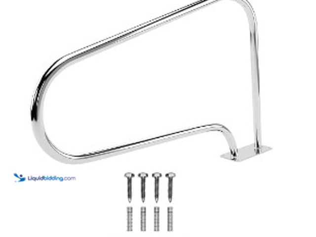 Lot 49-3615862 - FibroPool Pool Handrail - Rustproof Grab Rail - Large - Stainless Steel | 48 in Length, 36 in Height...