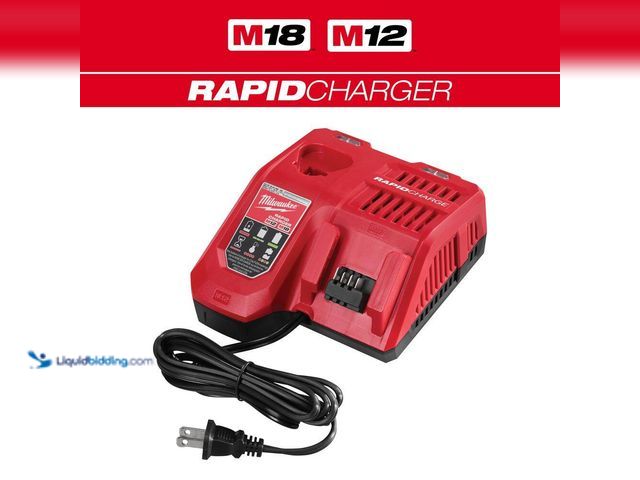 Lot 49-3566114 - Milwaukee
M12 and M18 12-Volt/18-Volt Lithium-Ion Multi-Voltage Rapid Battery Charger. Model # 48-5...