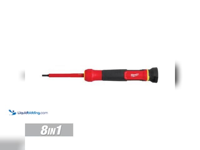 Lot 49-5559318 - Milwaukee 8-in-1 1000V Insulated Precision Multi-Bit Screwdriver. Model # 48-22-2217. unused