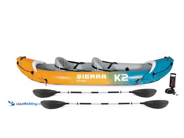 Lot 49-1631950 - Intex Sierra K2 2-Person Inflatable Kayak with Accessory Kit, Oars and Hand Pump - Model # 121070715...