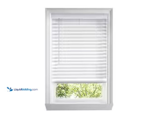 Lot 49-1625909 - 2-Pack 22"W x 64"L White Cordless Faux Wood Blinds for Windows, 2" Slats, Unused, Includes Hardware,...