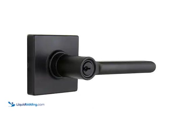 Lot 49-1568652 - Lot of (2) Defiant Tonebridge Matte Black Keyed Entry Door Handle with Square Rose Model # 32LS3X900...