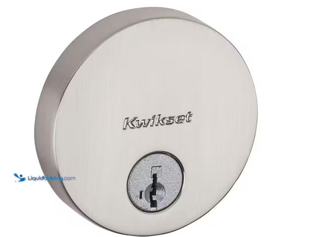 Lot 49-1571672 - Lot of (4) Kwikset Uptown Low Profile Satin Nickel Single Cylinder Round Contemporary Deadbolt featu...