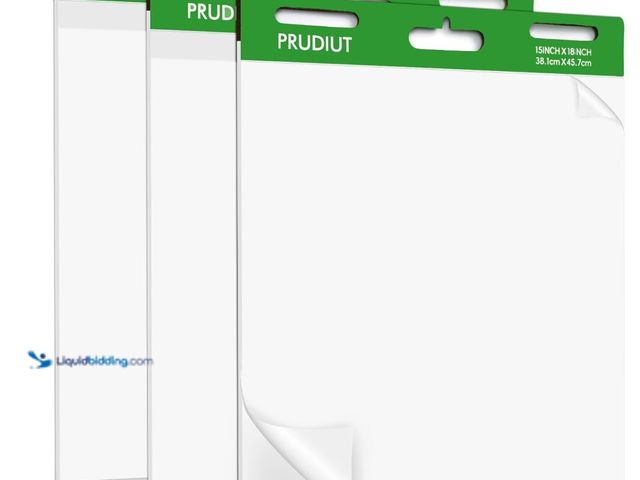 Lot 49-1538633 - Prudiut 3 Pack Sticky Easel Pads, 15 x 18 Inches Flip Chart Paper Large White Sticky Notes Wall Pads...