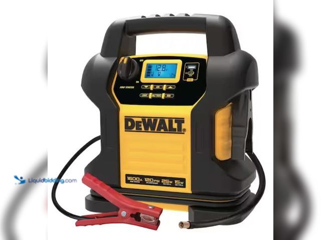 Lot 49-2005802 - DEWALT 1600-Peak Amp Portable Jump Starter with Digital Compressor and USB Power Bank, Model # DXAEJ...