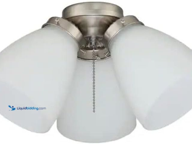 Lot 49-5413144 - 3-Light Brushed Nickel Ceiling Fan Shades LED Light Kit LK1905 (2pack) Unused