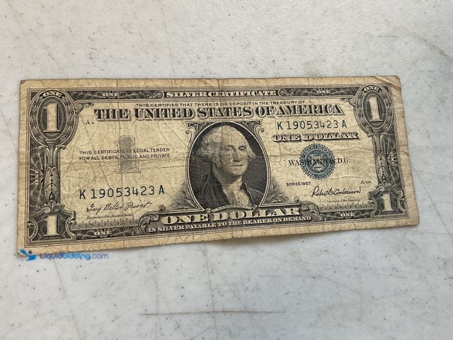 Lot 49-5350437 - 1957 BLUE SEAL UNITED STATES ONE DOLLAR SILVER CERTIFICATE