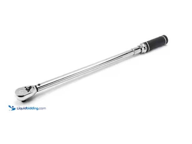 Lot 49-3471561 - Husky 50 ft. / lbs. to 250 ft. / lbs. 1/2 in. Drive Torque Wrench, Model # H2DTWA, Unused, Factory S...