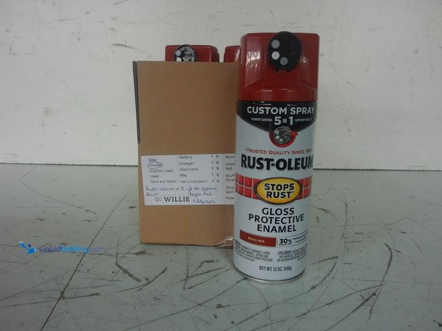 Lot 49-1628143 - Lot of (5) Rust-Oleum Stops Rust Custom Spray 5-in-1 Spray Paint, Gloss Regal Red, 12 Oz. Model: 376...