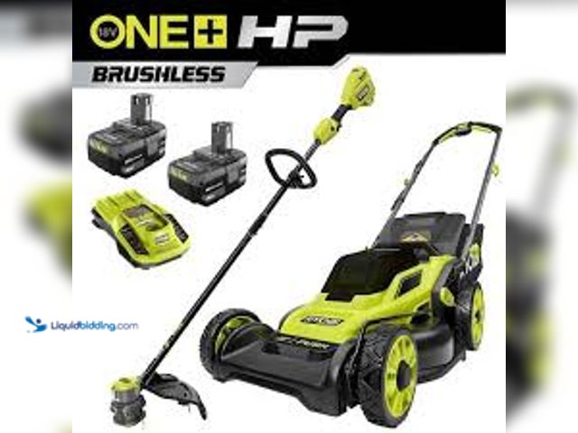 Lot 49-5461063 - RYOBI ONE+ HP 18V Brushless 16 in. Cordless Battery Walk Behind Push Lawn Mower with (2) 4.0 Ah Batt...