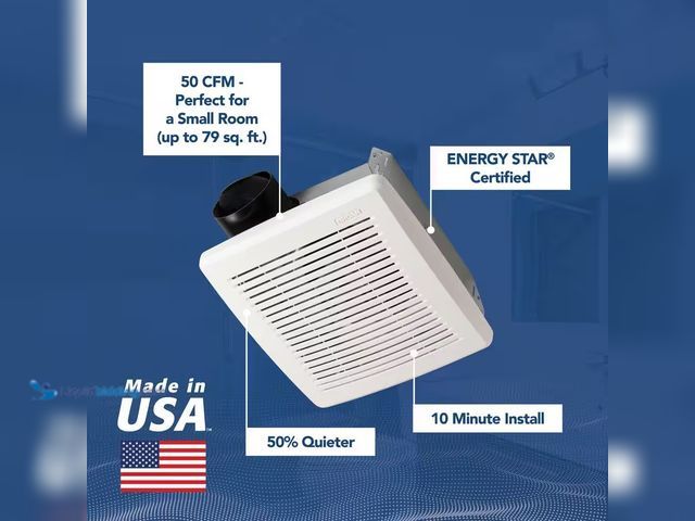 Lot 49-3614959 - Broan-NuTone 50 CFM Ceiling Bathroom Exhaust Fan with No‑Cut Installation, Quiet Operation - Unused ...