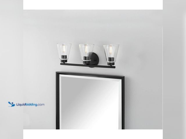 Lot 49-3528574 - Hampton Bay
Eastburn 22 in. 3-Light Matte Black Vanity Light with Clear Glass Shades (attachments i...