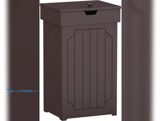 Lot 49-5449294 - Function Home Trash Can Cabinet, 13 Gallon Kitchen Garbage Can, Wooden Recycling Trash Bin, Freestan...