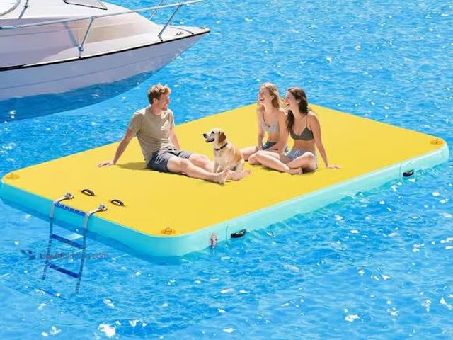 Lot 49-5486590 - amerlife
Inflatable Floating Dock, 10 ft. x 6 ft. Non-Slip Air Dock Platform loating Island Raft Ye...