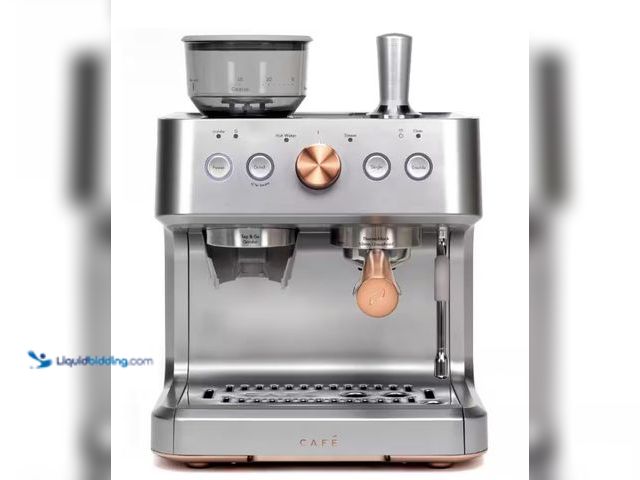 Lot 49-1536804 - Café 1 Cup Stainless Steel Semi Automatic Espresso Machine w/Built-In Grinder, Frother, Frothing Pit...
