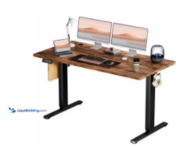 Lot 49-3631495 - 55×24 Inch Large Electric Standing Desk, Ergonomic Height Adjustable Sit Stand Workstation, Sturdy M...