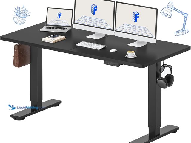 Lot 49-1556380 - FLEXISPOT Standing Desk Electric Height Adjustable Desk with 63 x 24 Inches Splice Board, Ergonomic ...