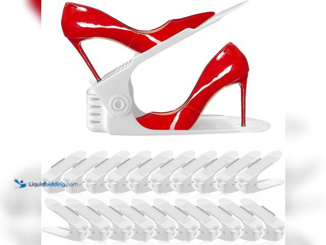 Lot 49-3528836 - NVGSN Shoe Slots Organizer 20 Pack - Shoe Stackers, Space Savers 50%, 4 Levels Adjustable, Double La...