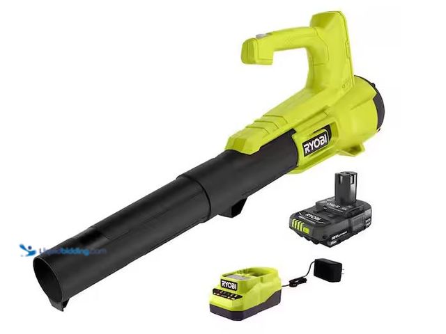 Lot 49-1568754 - RYOBI ONE+ 18V 90 MPH 250 CFM Cordless Battery Leaf Blower/Sweeper with 2.0 Ah Battery and Charger M...