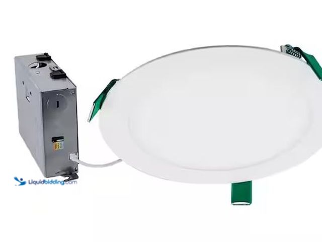 Lot 49-1548664 - HALO HLB 8 in. Adjustable CCT Canless IC Rated Dimmable Indoor, Outdoor Integrated LED Recessed Ligh...