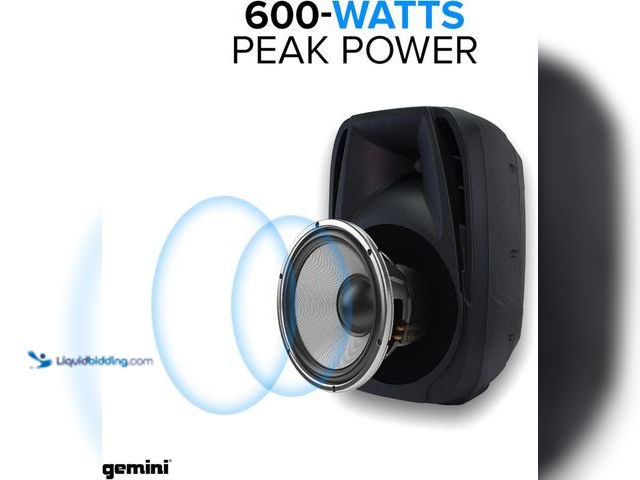 Lot 49-5453750 - Gemini Portable PA System with Bluetooth, 600W Powered System Speaker with 6-Channel Mixer. [Model: ...