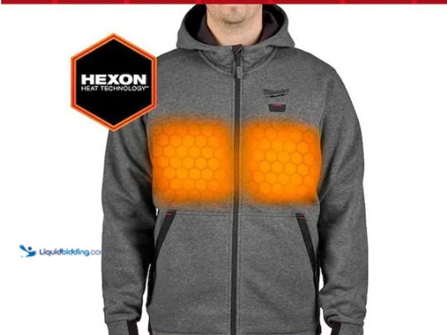 Lot 49-1569434 - Milwaukee Men's X-Large M12 12-Volt Lithium-Ion Cordless Gray Heated Jacket Hoodie Kit, Model # M200...