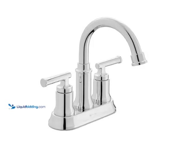 Lot 49-1576562 - Glacier Bay Oswell 4 in. Center set Double Handle High-Arc Bathroom Faucet in Chrome Model # HD67083...